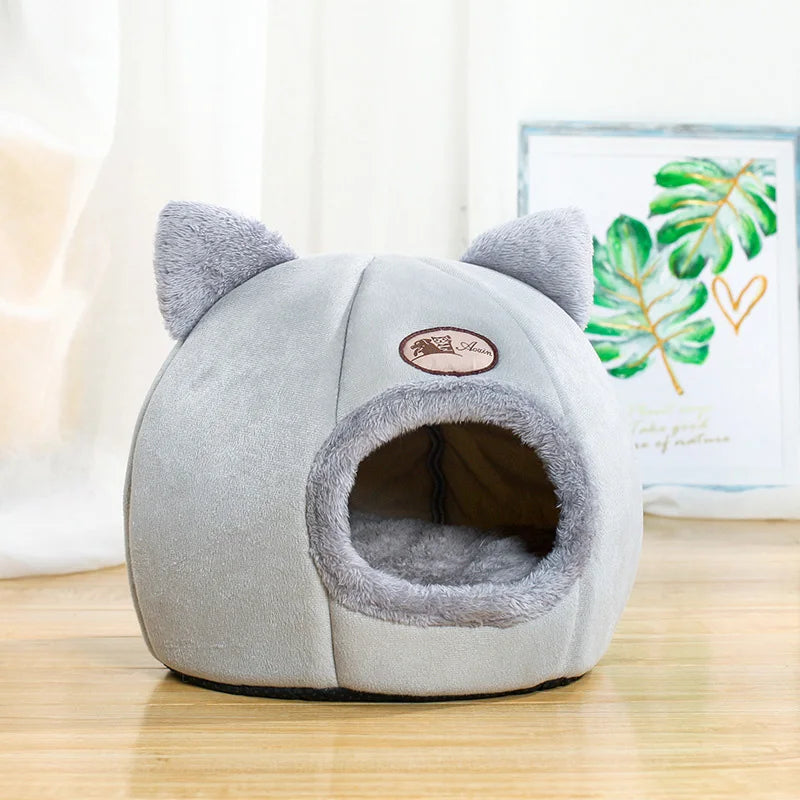 Nueva cama para gatos de invierno con comodidad para dormir profundamente, pequeña colchoneta, cesta para perros pequeños, productos para mascotas, tienda de campaña, cueva acogedora, nido para interiores, cama para gatos