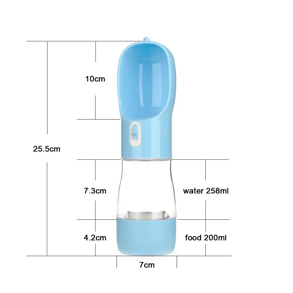 Botella de agua portátil para perros, recipiente para comida y agua, comedero para mascotas, cuencos para beber para viajes al aire libre, dispensador de agua