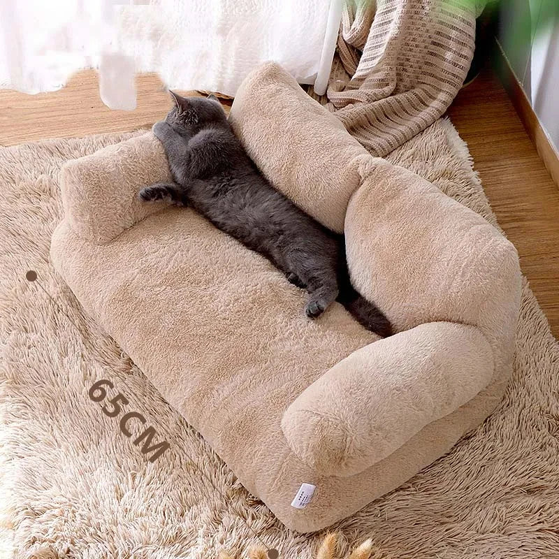 Cama de lujo para gatos, sofá cálido de invierno, nido para gatos, cama para mascotas para perros pequeños, medianos y gatos, cómoda cama de felpa para cachorros, suministros para mascotas