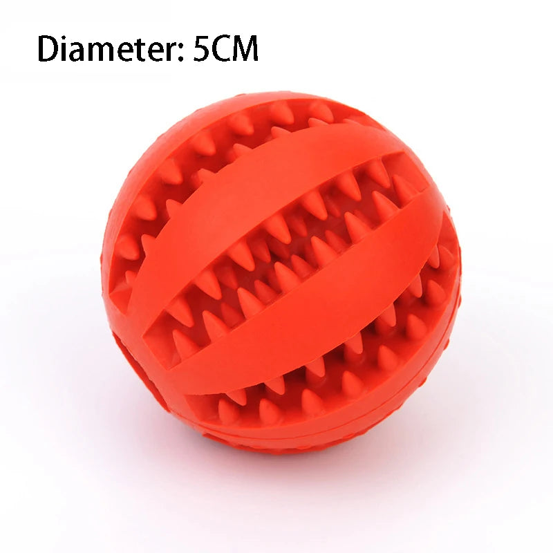 Juguetes de caucho natural para perros, juguetes para masticar, pelota para limpiar los dientes, pelota elástica interactiva extra resistente de 5 cm para productos para mascotas