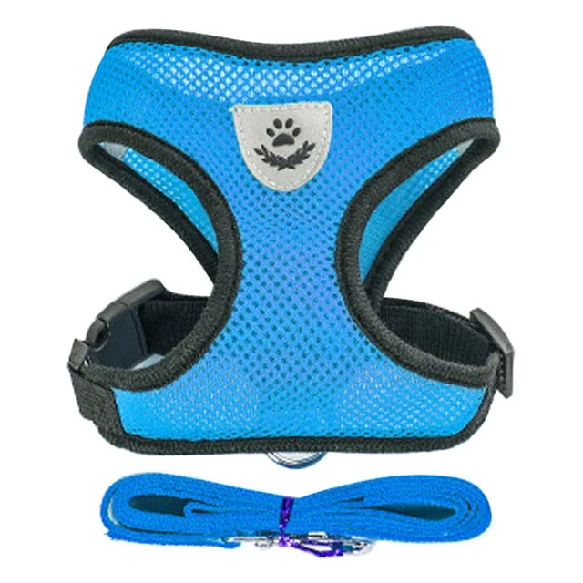 Adjustable Pet Harness Vest & Traction Rope Set