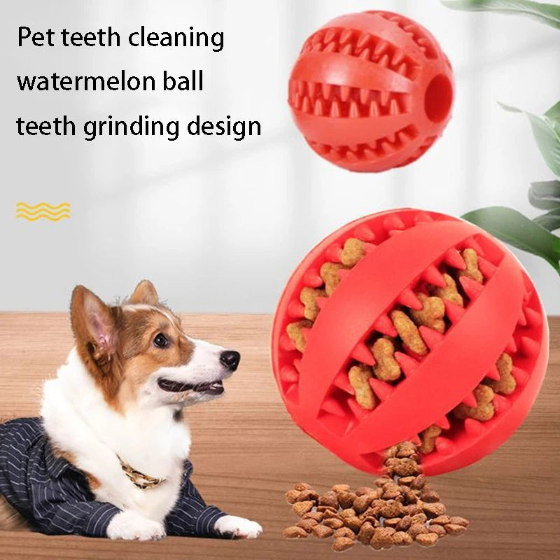 Juguetes de caucho natural para perros, juguetes para masticar, pelota para limpiar los dientes, pelota elástica interactiva extra resistente de 5 cm para productos para mascotas