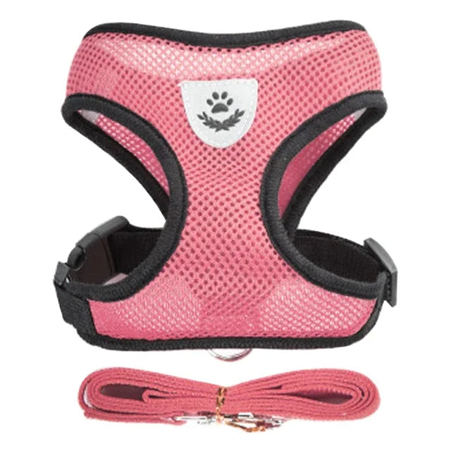 Adjustable Pet Harness Vest & Traction Rope Set