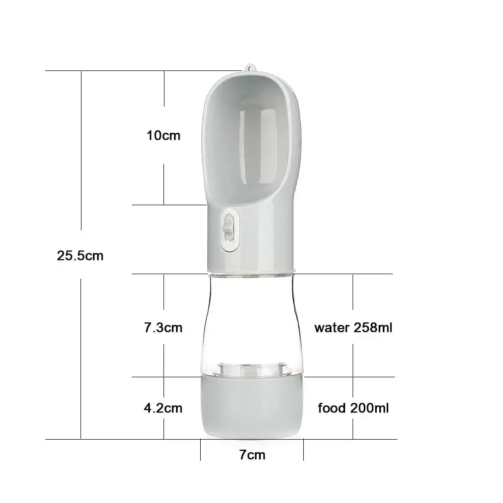 Botella de agua portátil para perros, recipiente para comida y agua, comedero para mascotas, cuencos para beber para viajes al aire libre, dispensador de agua