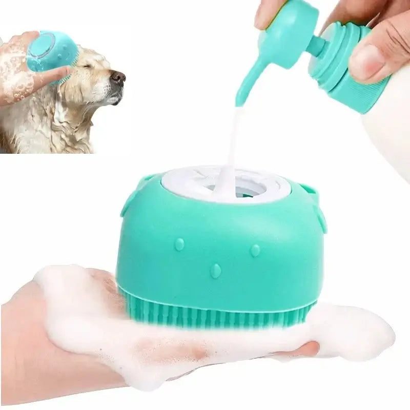 Cepillo de baño para mascotas, masajeador de silicona suave, cepillo de baño con gel de ducha, herramientas de limpieza, peine para perros y gatos, suministros de limpieza y aseo