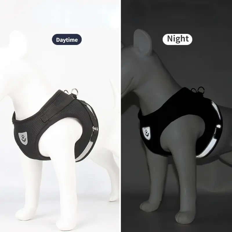 Adjustable Mesh Dog Harness & Leash Set - Reflective