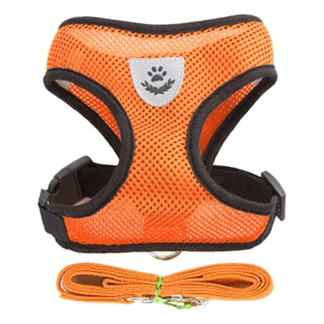 Adjustable Pet Harness Vest & Traction Rope Set