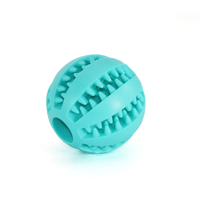 Juguetes de caucho natural para perros, juguetes para masticar, pelota para limpiar los dientes, pelota elástica interactiva extra resistente de 5 cm para productos para mascotas