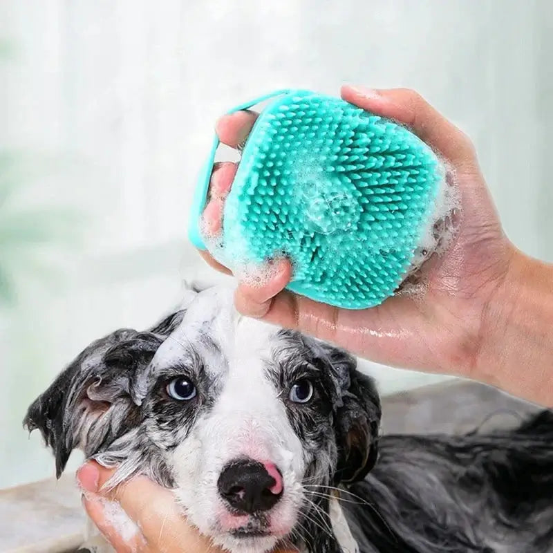 Cepillo de baño para mascotas, masajeador de silicona suave, cepillo de baño con gel de ducha, herramientas de limpieza, peine para perros y gatos, suministros de limpieza y aseo