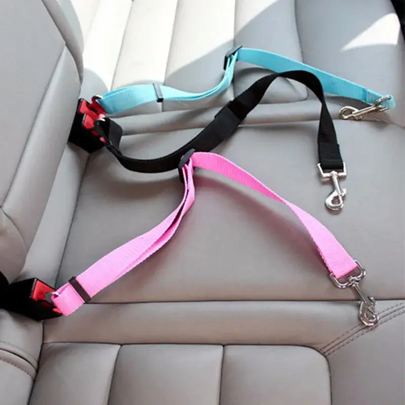 Cinturón de seguridad ajustable para mascotas, gatos, perros, asiento para mascotas, arnés para perros, clip de correa, palanca de seguridad, collares de tracción para perros, accesorios para perros