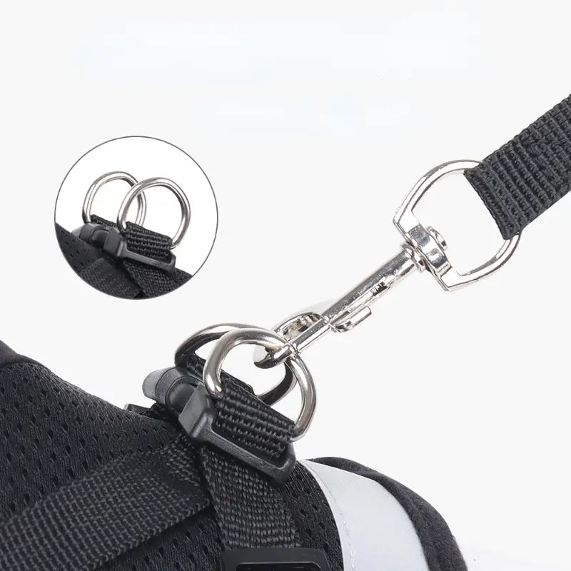 Adjustable Mesh Dog Harness & Leash Set - Reflective