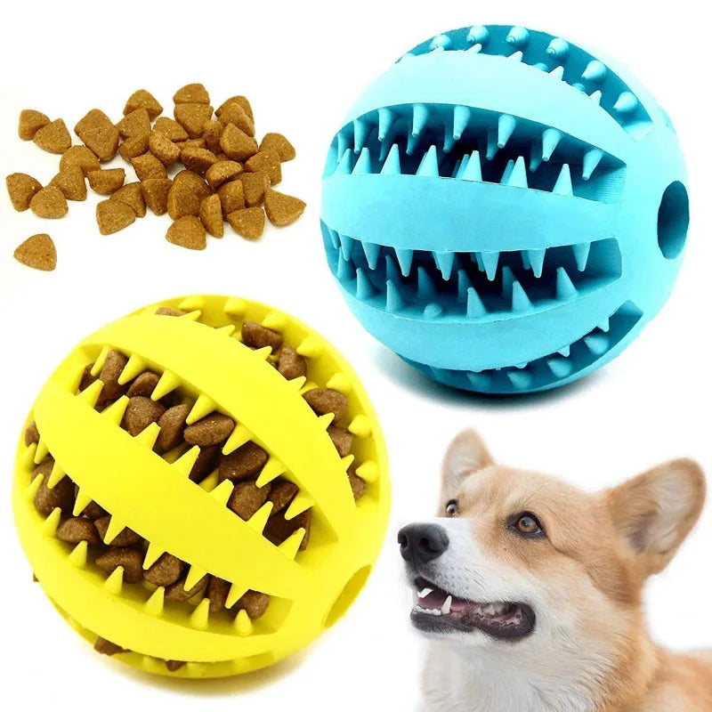 Juguetes de caucho natural para perros, juguetes para masticar, pelota para limpiar los dientes, pelota elástica interactiva extra resistente de 5 cm para productos para mascotas