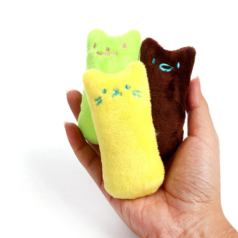 Juguetes de hierba gatera para rechinar los dientes, lindos y divertidos juguetes interactivos de peluche para relajar el rechinar los dientes, juguetes vocales resistentes a las mordeduras para mascotas